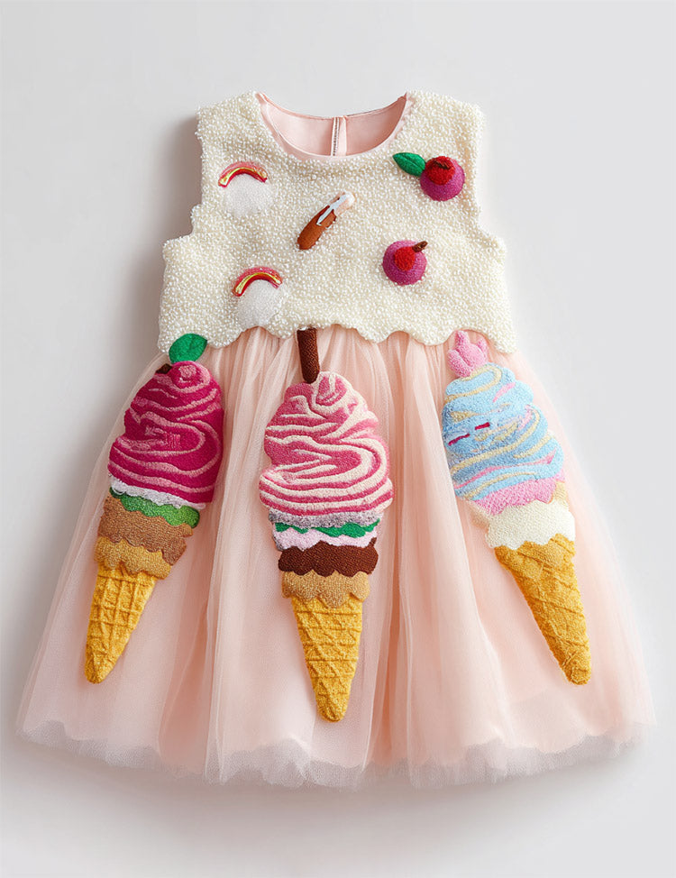 ice cream tulle dress Mud Pie Pink Ice Cream Tutu Dress Small (12-18M)