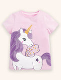 Unicorn Applique T-shirt sæt