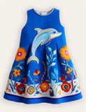 Blue Sea Dolphin Bloom Dress