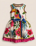 Tropical Floral Toucan Party Dress