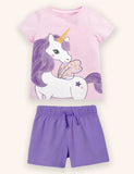 Unicorn Applique T-shirt sæt