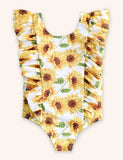 Costume intero con stampa girasole