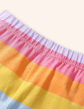 Bear Rainbow Applique Cotton T-shirt Set