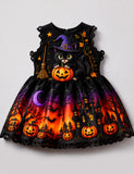 Halloween Black Cat Haunted House Dress