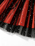Halloween Witch Print Tulle Dress + Cardigan Set
