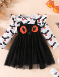 Halloween Bat Print Tulle Dress