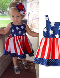 Independence Day Star Red Vertical Dress