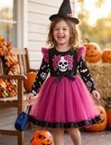 Halloween Contrasting Skeleton Rose Tulle Dress