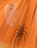 Halloween Bat Pumpkin Print Tulle Dress