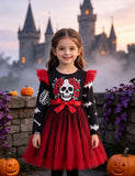 Halloween Contrasting Skeleton Rose Tulle Dress
