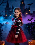 Halloween Contrasting Skeleton Rose Tulle Dress