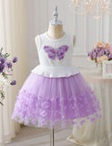Three-dimensional Rose Butterfly Tulle Dress