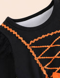 Halloween Bat Pumpkin Print Tulle Dress