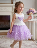 Three-dimensional Rose Butterfly Tulle Dress
