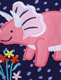 Dinosaur Appliqué prikket kjole