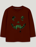 Halloween Luminous Pumpkin Print Long-sleeved T-shirt