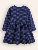 Blue Butterfly Appliqué Button Front Dress