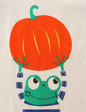 Halloween Frog Pumpkin Print Long Sleeve T-Shirt