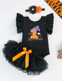 Halloween Print Romper Tutu Skirt Set
