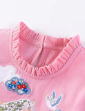 Kleid mit floraler Pferdeapplikation