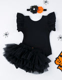 Halloween Print Romper Tutu Skirt Set