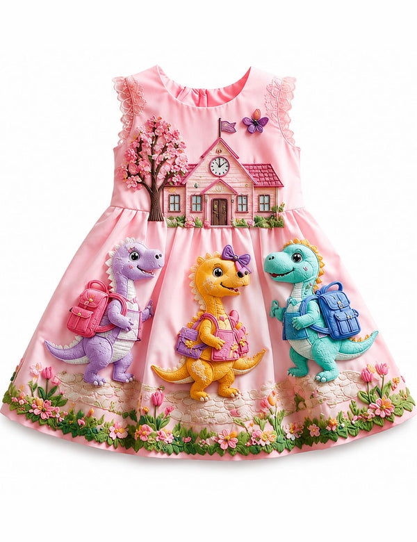 Back To School Cute Dinosaurs Dress