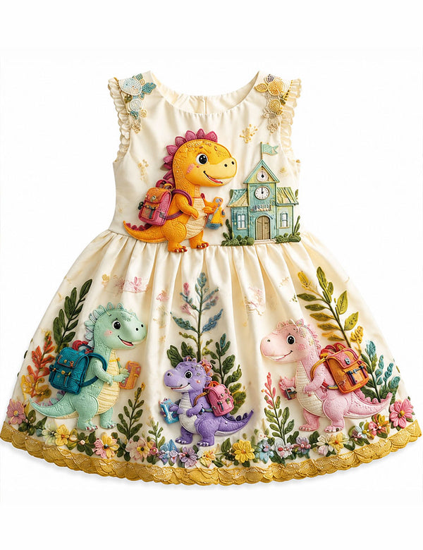 Back To School Cute Dinosaurs Dress