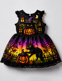 Halloween Black Cat Haunted House Dress