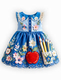 Back To School Apple Applique Pencils Dress