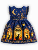 Halloween Owl & Black Cat Party Dress