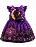 Halloween Magic Witch Pumpkin Carriage Party Dress
