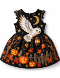 Halloween White Owl Pumpkin Dress