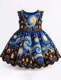 Van Gogh Starry Night Haunted House Dress