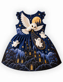Fun Owl Catching The Ghost Halloween Dress