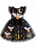 Bat & Jack-o'-Lantern Halloween Tulle Dress
