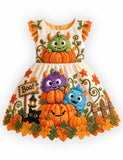 Fun Monsters & Pumpkin Halloween Dress