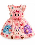 Sweet Monsters Appliqué Bow Dress