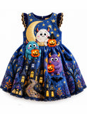 Starry Night Monsters Halloween Dress