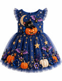 Starry Night Black Cat Tulle Party Dress