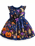 Black Cat Roof Halloween Dress