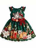 Christmas Sleeping Kittens & Gifts Party Dress