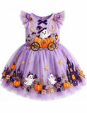 Fun Ghost Pumpkin Carriage Tulle Party Dress