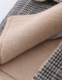 Gray Plaid Hooded Winter Coat