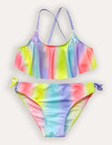 Rainbow Striped Bikini Set