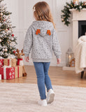 Christmas Fun Reindeer Pocket Embroidery Zip-up Hoodie