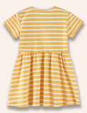 Gestreiftes Kleid mit Osterhasen-Applikation