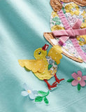 Langärmliges Kleid mit Kaninchenapplikation
