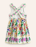 Multi Safari Floral Cross-Back Dress