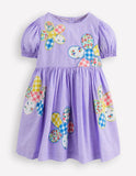 Madeline-Kleid mit Blumen-Patchwork-Applikation