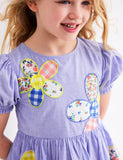 Madeline-Kleid mit Blumen-Patchwork-Applikation
